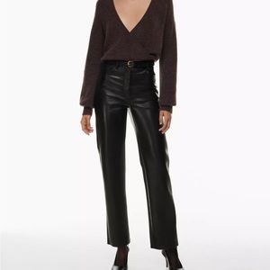 Aritzia Melina Pants - Black Leather size 2